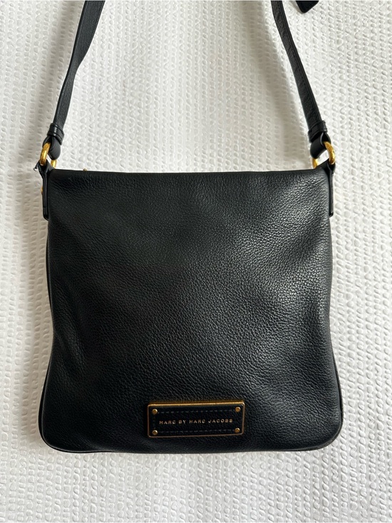 Marc By Marc Jacobs Handbags - Marc by Marc Jacobs Black Pebbled Leather Crossbody Bag Gold Hardware Adjustable